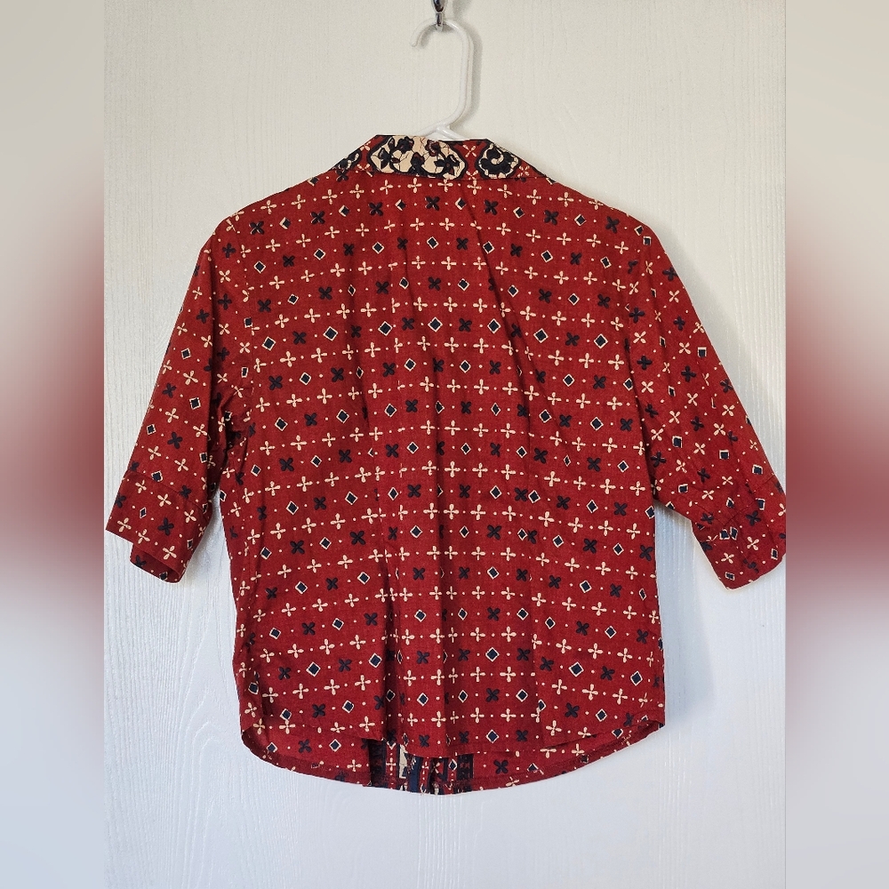 Women's Red Patterned Blouse